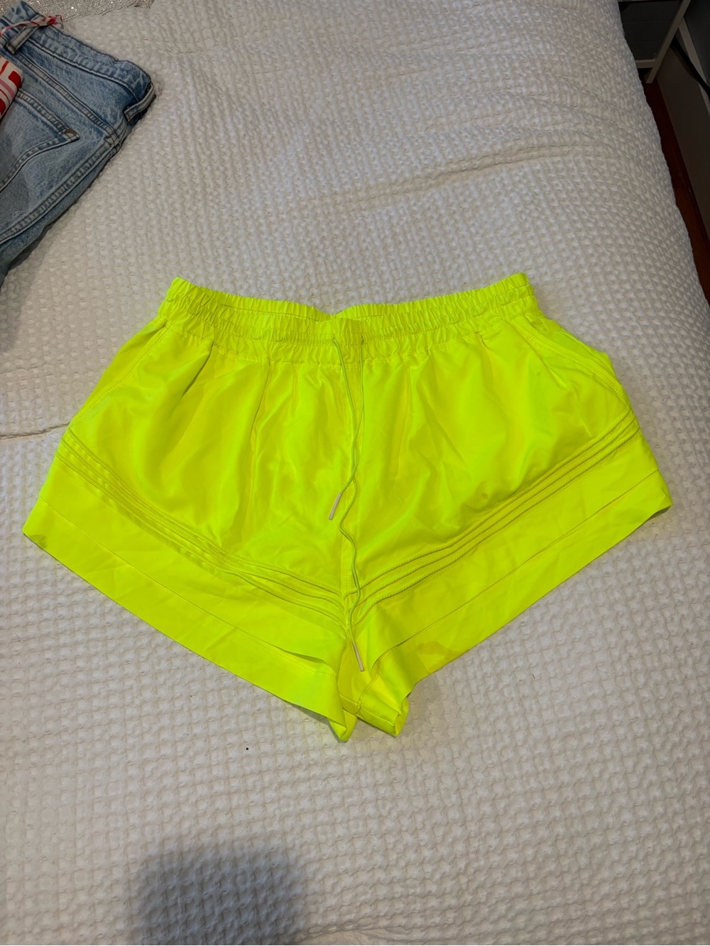Free People Neon Yellow Athletic Shorts
